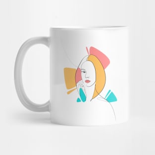 Aesthetic Minimalist women lineart Mug